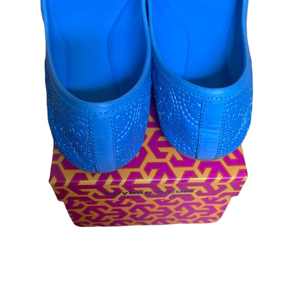 Tory Burch Blue Stitched Flats - Picture 3 of 4